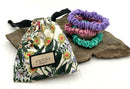 GUCCI Set of 3 Pink, Purple, & Jade Elastic Hair Scrunchies