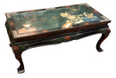 Vintage Asian Glass Top Coffee Table