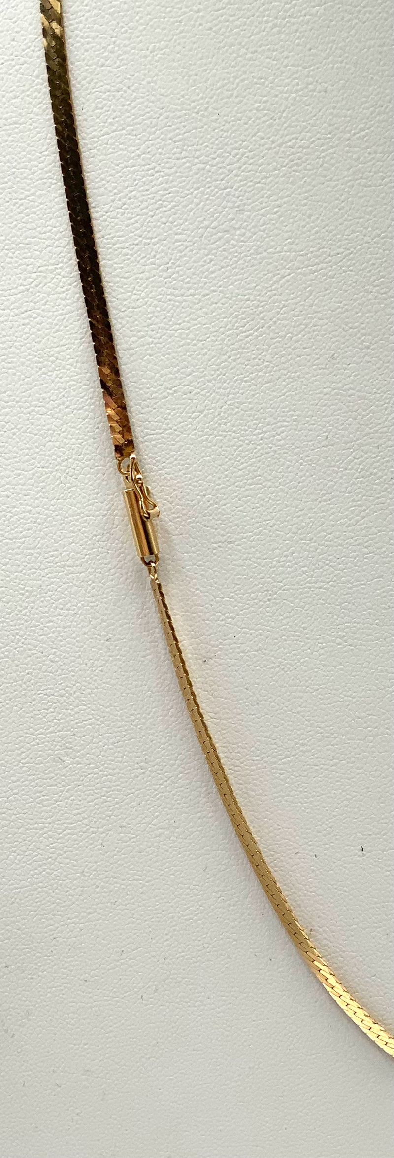 14kt Gold Herringbone Chain Necklace, 24"l
