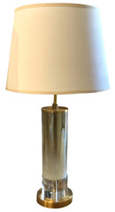 Contemporary Lucite & Glass Column Lamp