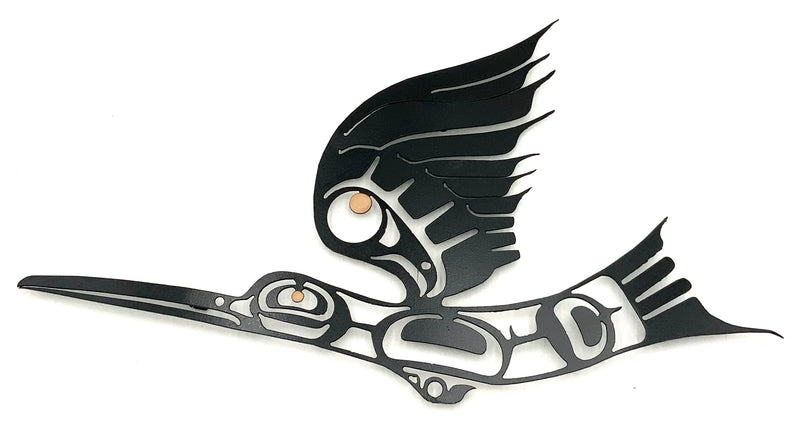 Metal Inuit Hummingbird Sculpture