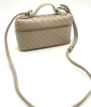 BOTTEGA VENETA Beige Intrecciato Leather Top Handle Crossbody Bag