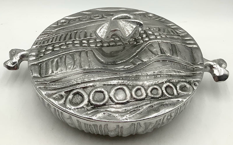 Don Drumm Round Textured Aluminum Paella Casserole