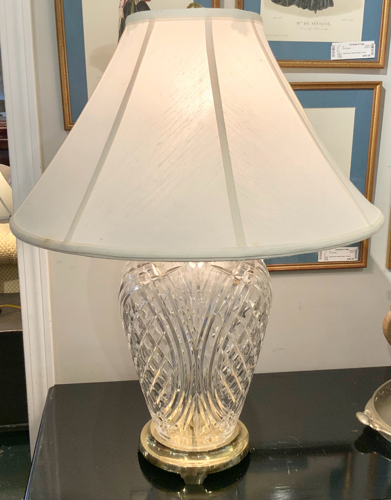 Waterford Crystal Kilkenny Lamp with Brass Accents AS-IS