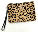 YSL Black Tan Calf Hair Black Leather Trim Cassandre Logo Clutch