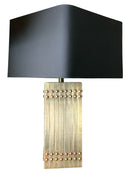 Industiral Brass Cube Lamp With Black Shade