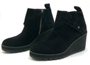 EILEEN FISHER Black Suede Wedge Tinker Ankle Boots 9