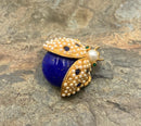 Hattie Carnegie Goldtone Metal, Faux Pearl, Rhinestone & Lucite Brooch