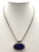 Sterling, Silvertone Metal & Lapis Necklace