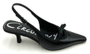 CIRCUS NY Black Crinkled Leather Cassidy Slingback Pumps 6