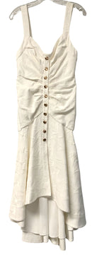 ACLER White Floral Embroidered Hi/Lo w/Goldtone Buttons Sundress