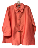 GUMP'S Coral Raw Silk w/Toggle Buttons Jacket