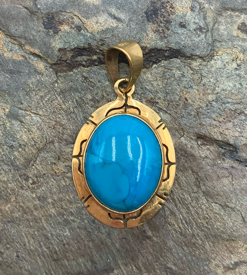 18kt Gold & Turquoise Pendant