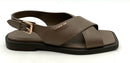 COACH Brown Leather Link Criss Cross Sandals 8.5