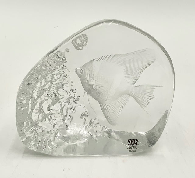 Mats Jonasson Ice Crystal Sculpture of Fish