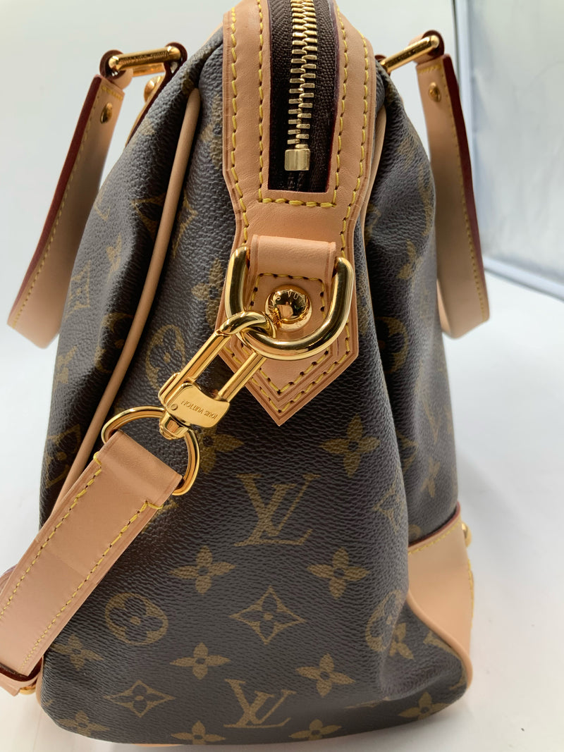 LOUIS VUITTON Vachetta Leather Monogram Canvas Retiro GM Satchel