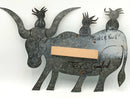 Tex Crawford "Bull & Birds" Metal Folk Art Sculpture