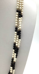 14kt/10kt Gold, Onyx & Bone Beaded Necklace