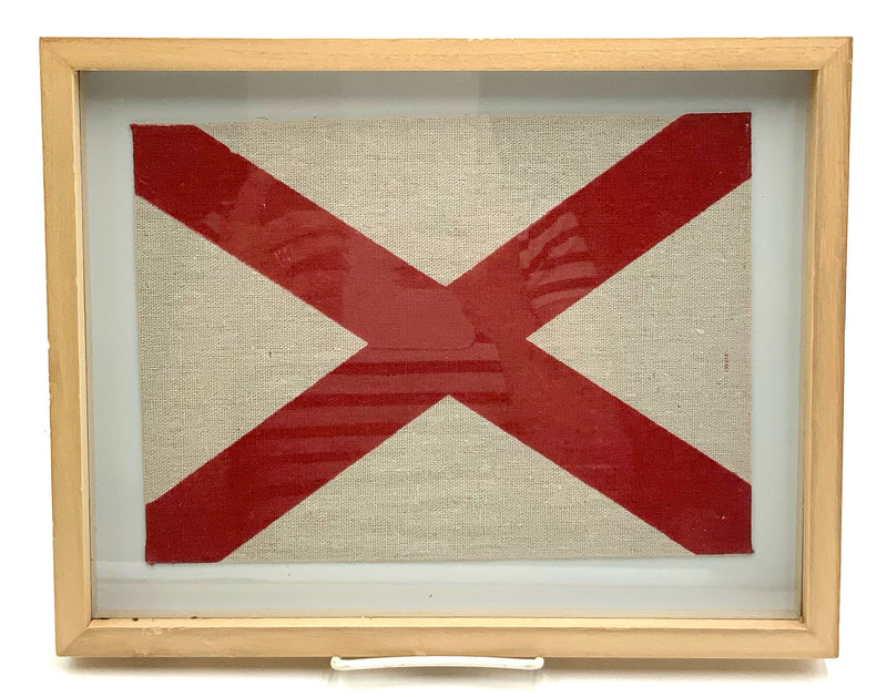 Set/3 Painted Canvas Maritime Flags in Wood Frames