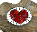 JUST REALITY White/Red Mosaic Heart Buckle