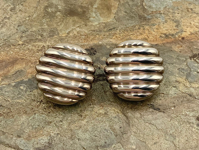 JOHN HARDY Sterling Round Ribbed Earrings