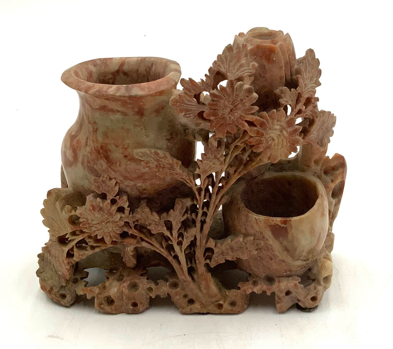 Antique Chinese Soapstone Brush Pot