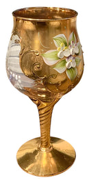 Set/11 Murano Trefouchi Gold Goblets