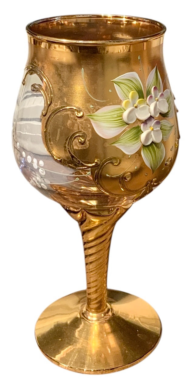Set/11 Murano Trefouchi Gold Goblets