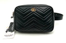 GUCCI Black Quilted Leather Marmont Belt Bag