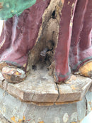 Antique Carved Wood Religious Statue