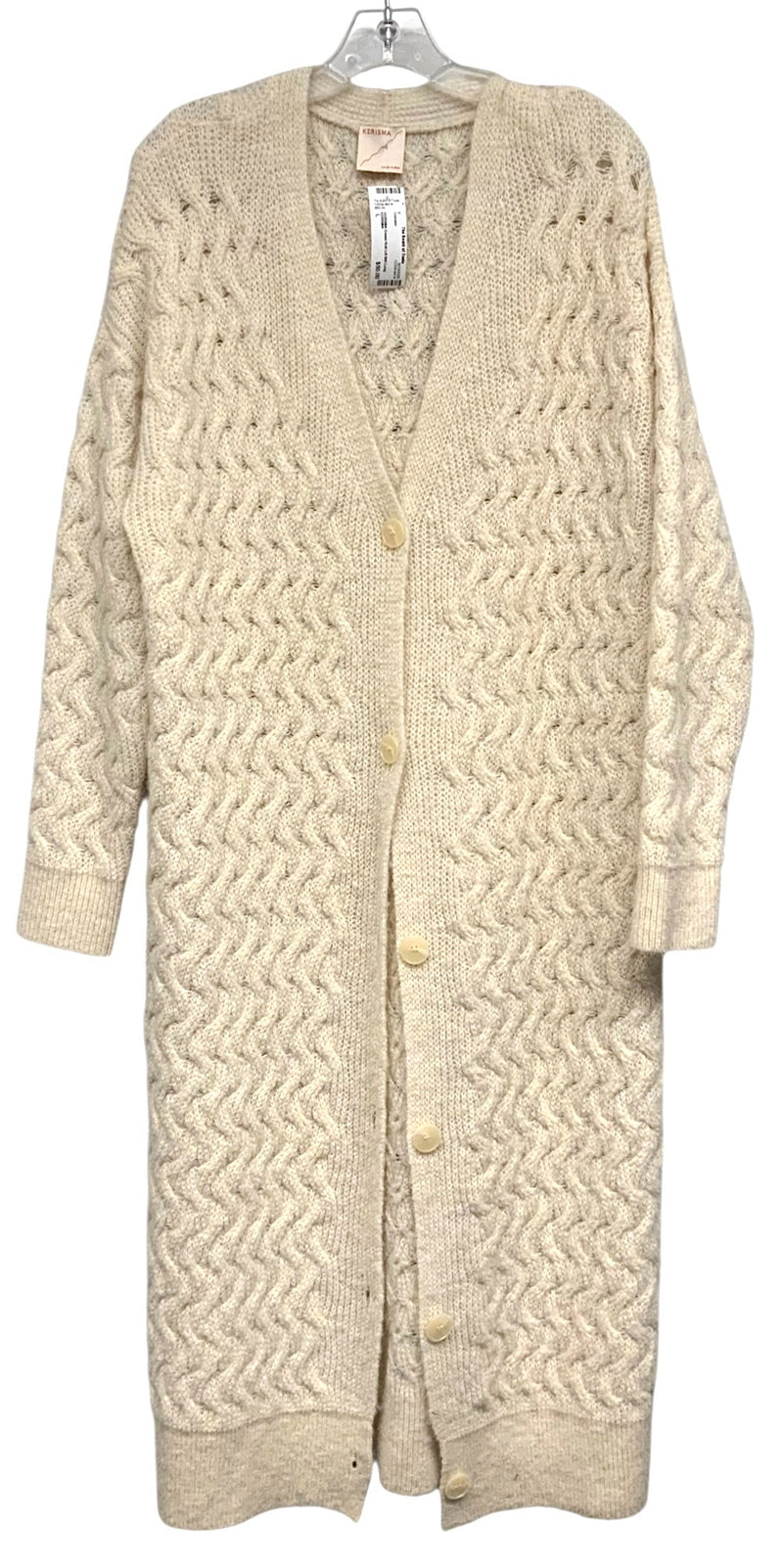 KERISMA Cream Knit L/S B/D Long Cardigan