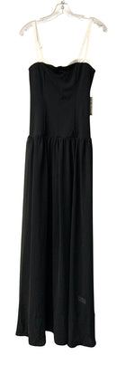MUMU Black/White Drop Waist Sheer Skirt "Hepburn" Maxi Dress