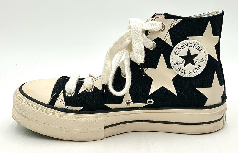Converse Black Cream Large Star Lift Sneakers 9