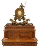 Vintage Bronze Maitalnd Smith Clock With Wood Cabinet