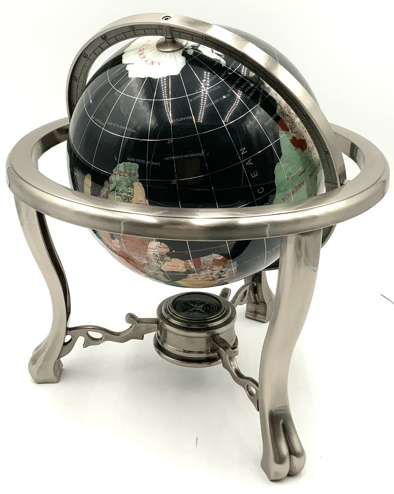 Gemstone Globe on Brushed Nickel Stand