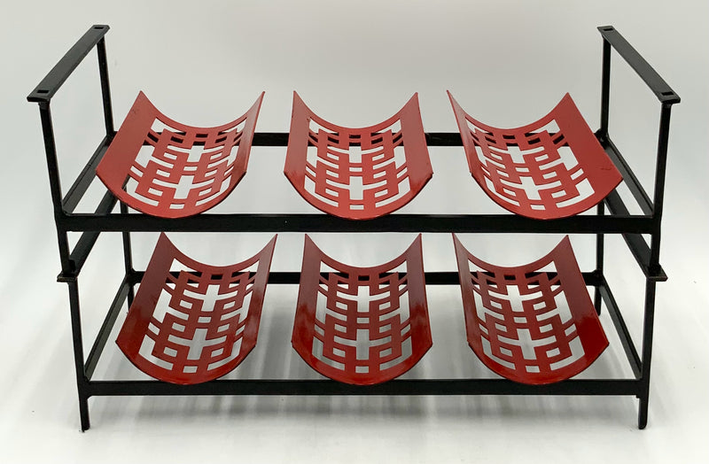Vintage MCM Metal Wine Rack