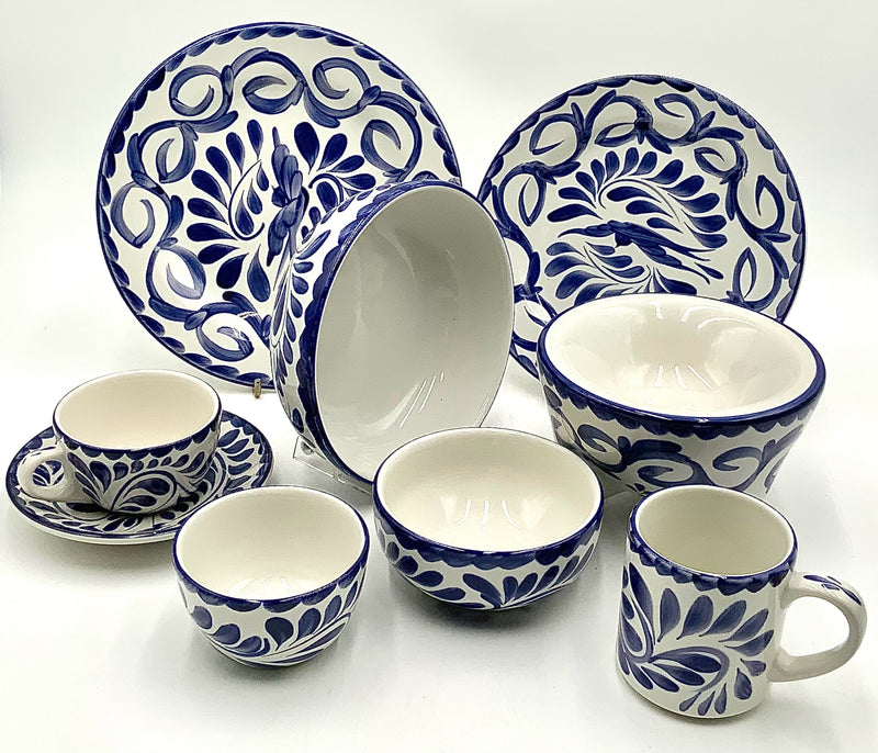 Pottery Barn Anfora Puebla Blue Assorted Lot Dinnerware