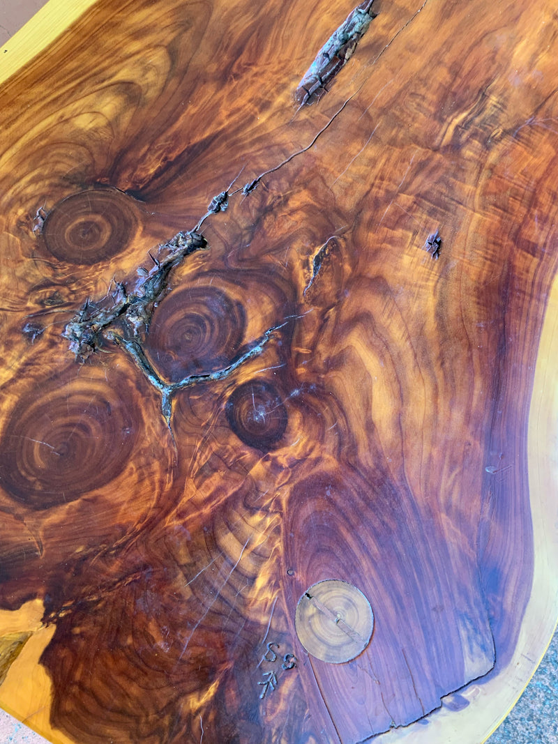Handmade Live Edge Cypress Bench