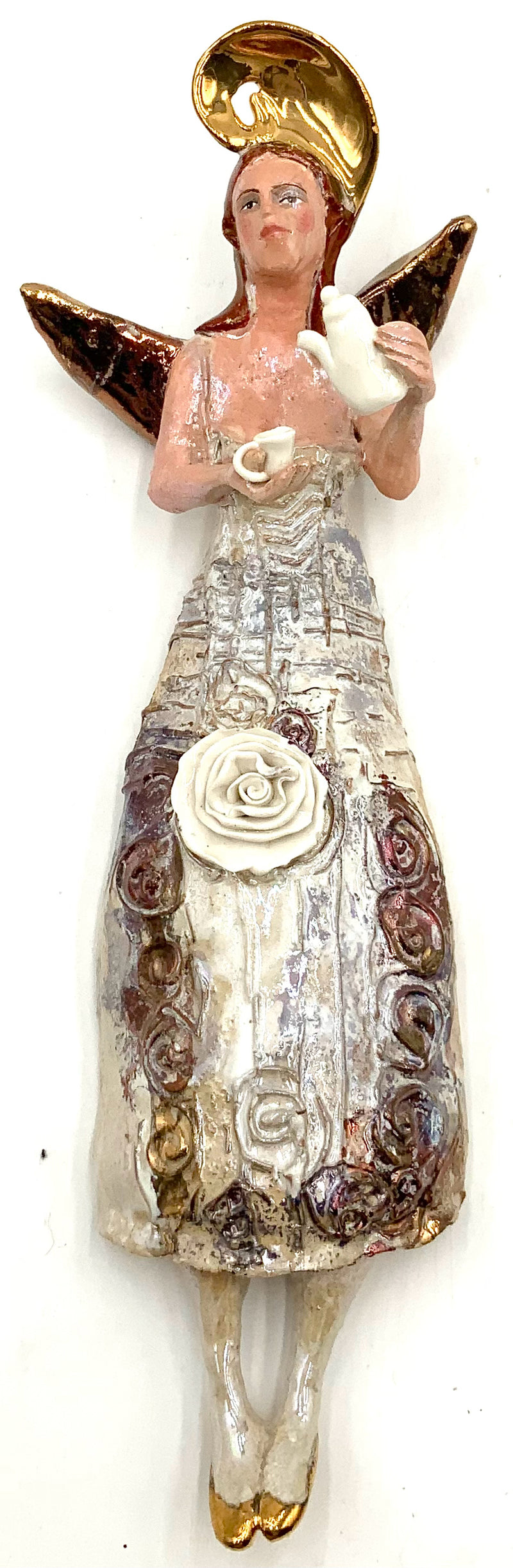 Signed Ceramic Tea Angel