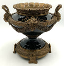 Black Ceramic Urn with Bronze Detail