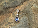 14kt White Gold, Montana Sapphire & Diamond Pendant