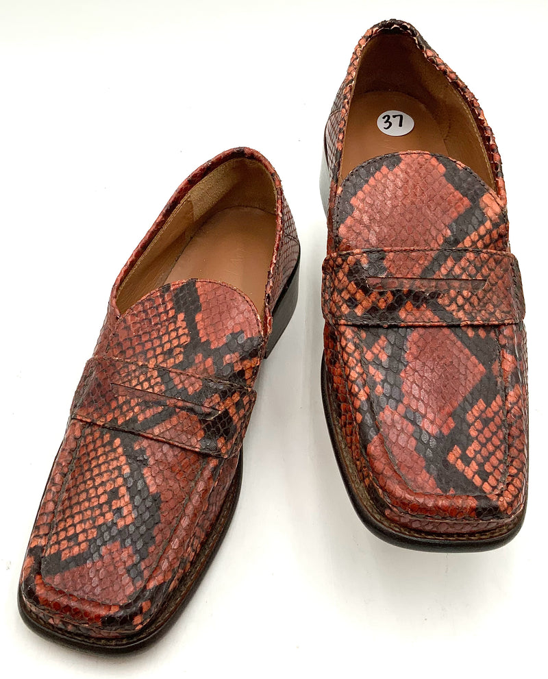 BY FAR Rust Python-Effect Handmade Britney Loafers 37
