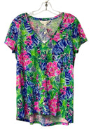LILLY PULITZER Blue/Pink/Green "Disney Dreamin" V-Neck S/S Top