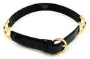FERRAGAMO Vintage Navy Reptile Embossed Leather Gancini Station Belt XS