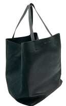 CELINE Black Leather Suede Panel Cabas Phantom Tote Bag