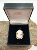 18kt Gold & Carved Shell Cameo Pendant/Brooch