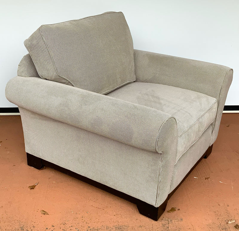 Neutral Club Chair with Woven Upholstery