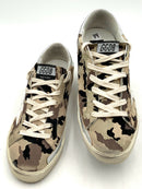 GOLDEN GOOSE Black Taupe Olive Camo Suede Silver Lea Super Star Sneakers Sz 39