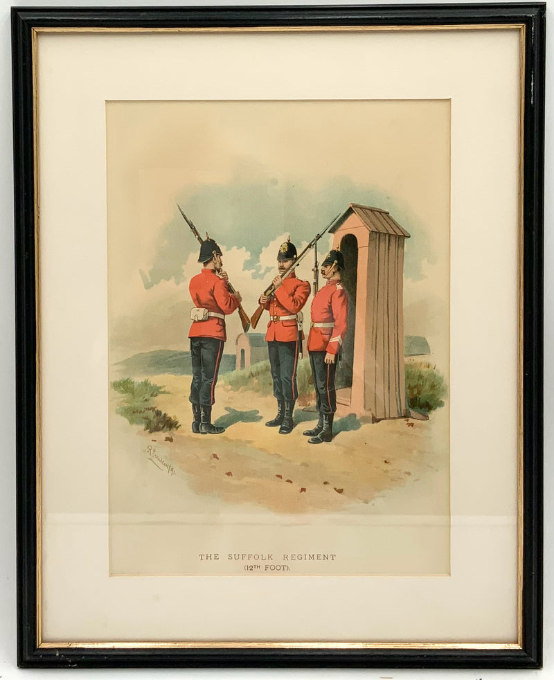 Antique Britsh Military Print in Black Frame