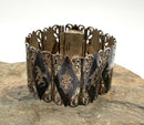 Vintage Sterling Siam Dancers Panel Link Bracelet